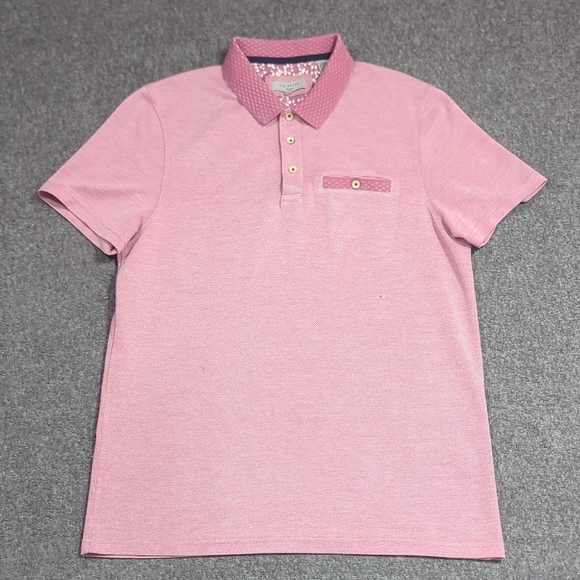 Ted Baker Other - Ted Baker Light Pink Polo Shirt with Patterned Collar‎